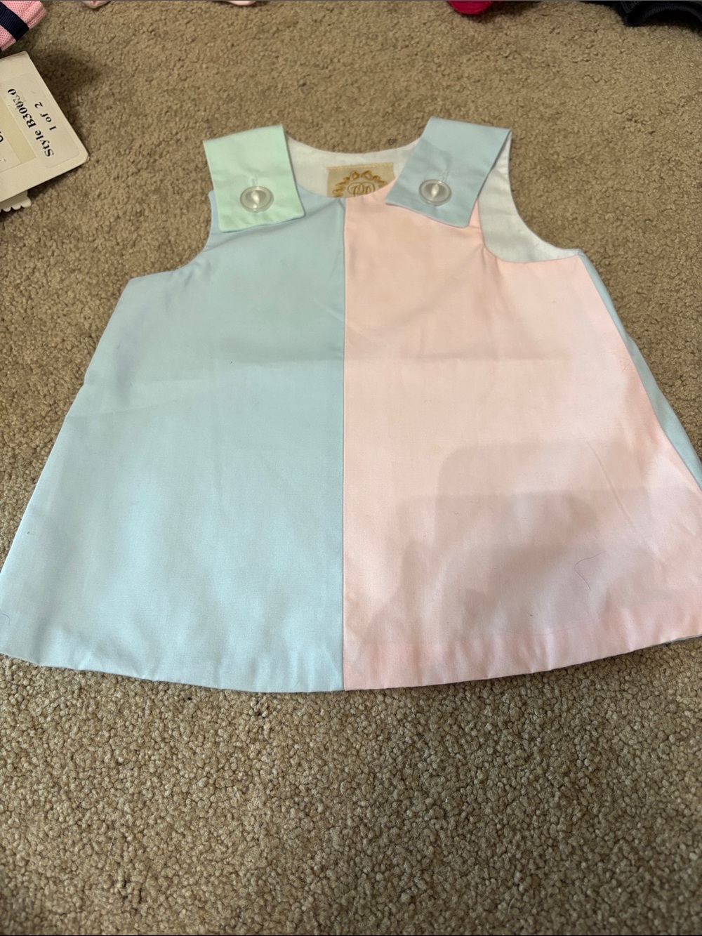 The Beaufort Bonnet Company Pastel Pink & Light Blue Colorblock Dress